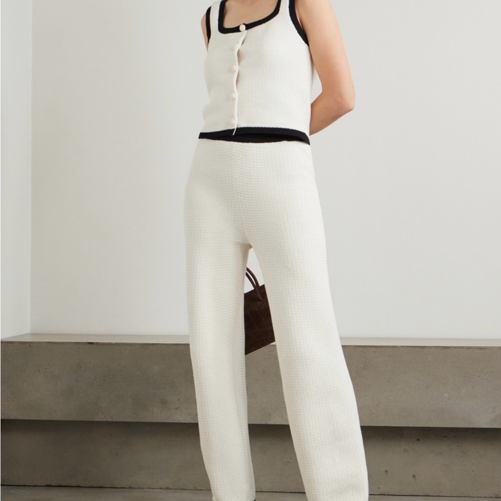 NWT Destree Eileen cotton set Black and White Buttoned Crop Top
